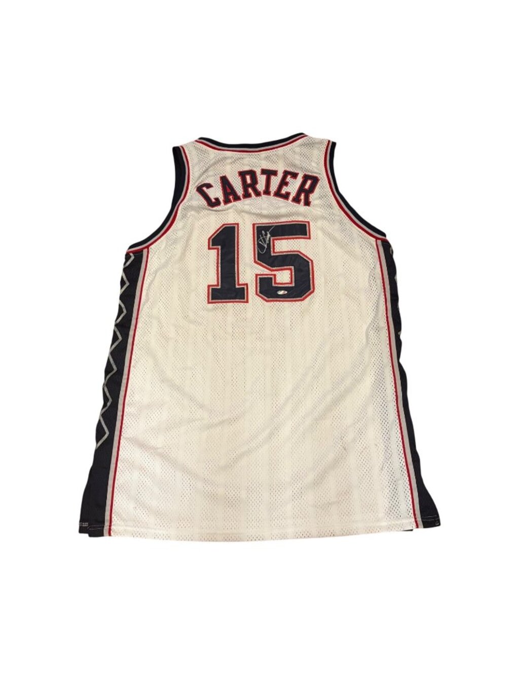 Reebok New Jersey Nets Vince Carter #15 Signed NBA Basketball Jersey Men's 50